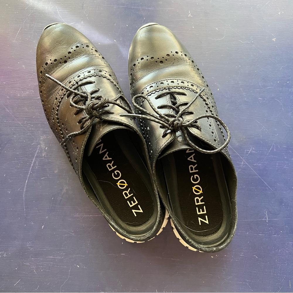 Cole haan women’s Oxfords brogues black leather zero grand shoes